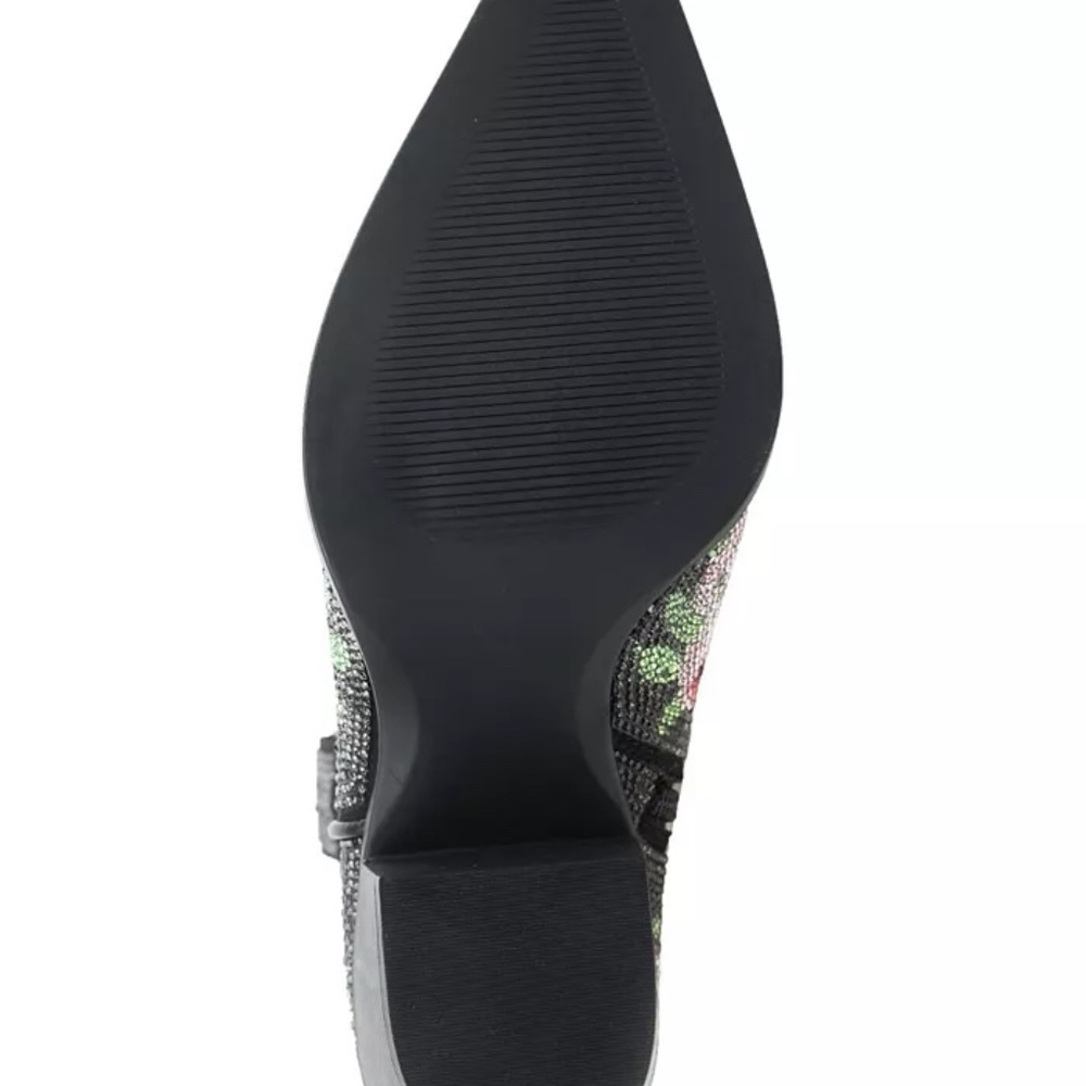 Wild Pair Lacey Floral Rhinestone Western Booties Black Size 7 & 10 , NEW - Picture 9 of 11